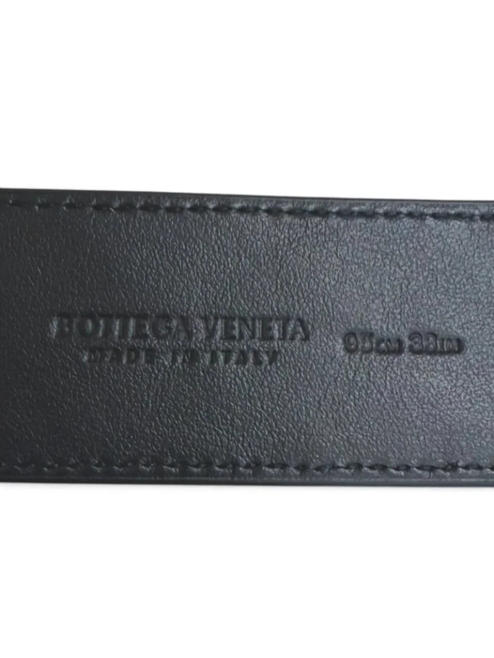 Bottega Veneta Intrecciato Leather Belt Navy Silver 95
